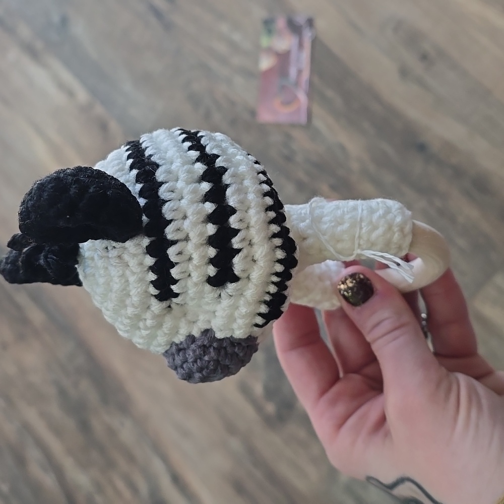 Zebra Handmade Baby Rattle - Picture 5 of 6